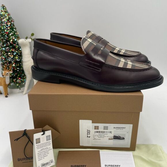 Men’s Burberry classic check penny loafers size 42 made in Italy - Picture 4 of 8